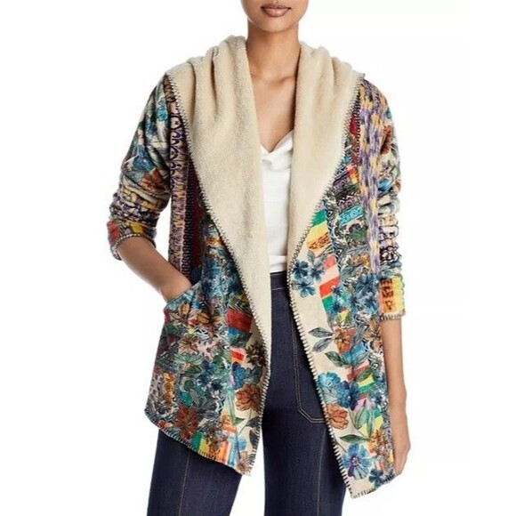 Johnny Was Jackets & Blazers - Johnny Was Biya Betzy Fleece Sherpa Jacket Cardigan Plush Boho Cottage Small